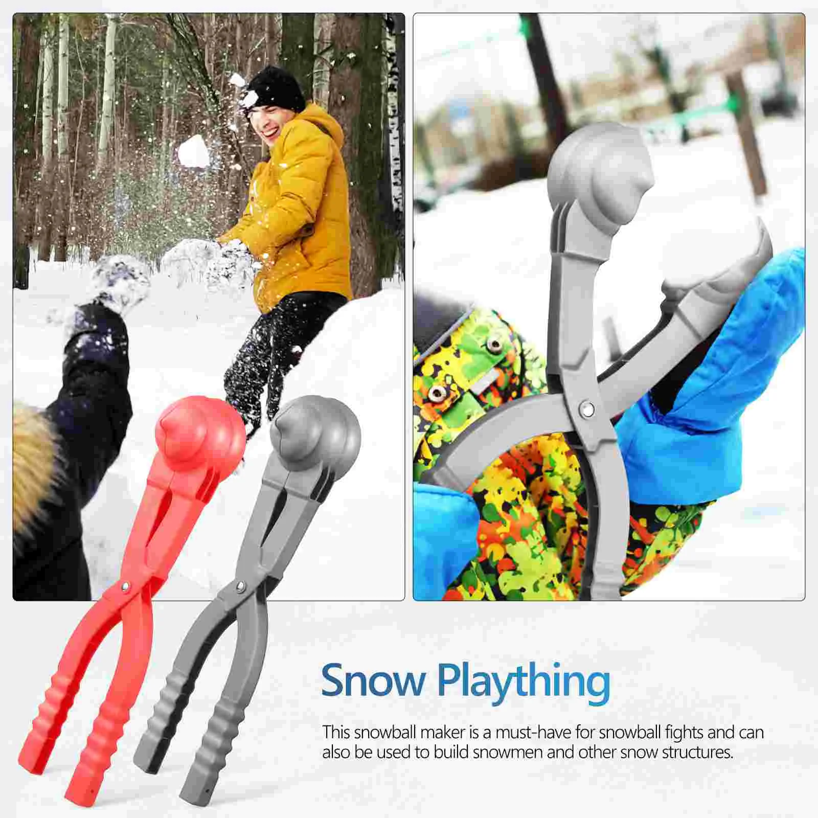 2 Pcs Poop Shaped Snow Ball Maker Large Size Snowballs Makers Plastic Kit Child