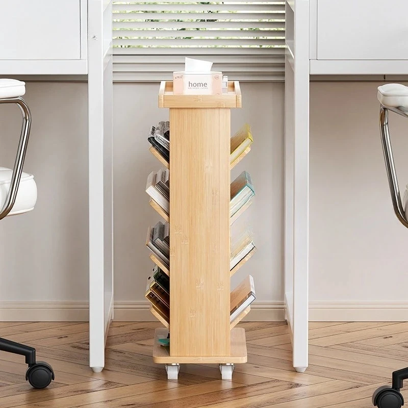 Weijia 2026 Premium Movable Under Desk Bookshelf Rolling Floor Storage Rack Factory Direct