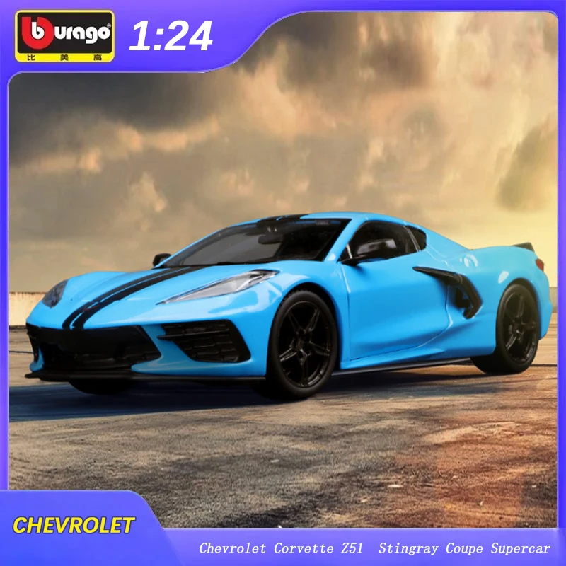 1:24 Maisto Chevrolet Corvette Stingray Z51 Sports Diecast Model Edition Pickup Alloy Luxury Vehicle Toys Collection Gift