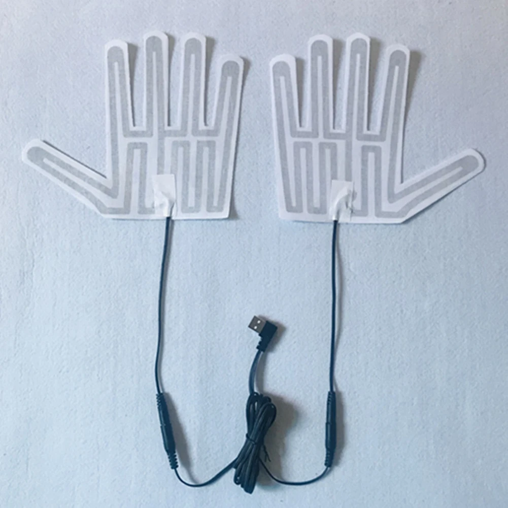 قفازات بخمسة أصابع، وسادة تدفئة، قفازات تسخين كهربائية محمولة، خفيفة الوزن لفصل الشتاء في الهواء الطلق لتدفئة أقدام اليد