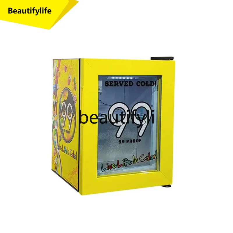 

A61 Glass Door Refrigerator Commercial Lockable Ice Cream Display Full Freezer Small Refrigerator Black