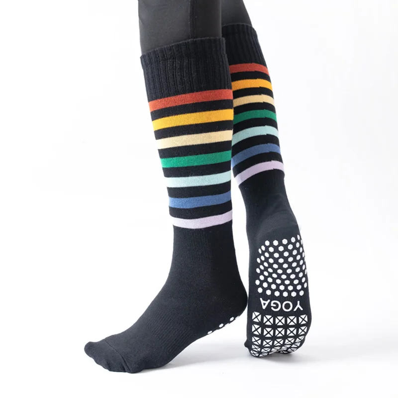 Silicone Non-slip Pilates Socks Women Indoor Fitness Yoga Socks Cotton Breathable Mid-tube Sports Ballet Dance Sock for Gym