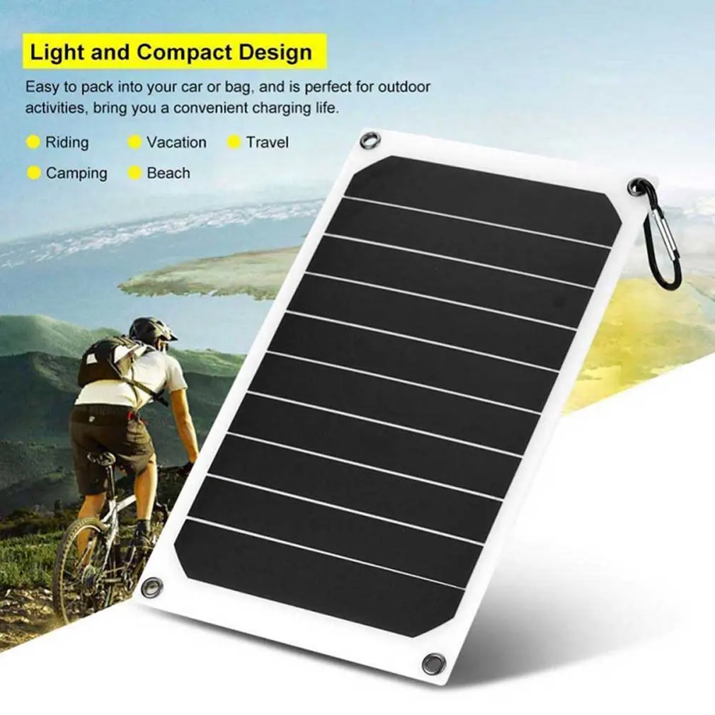 Solar Panel 10W Solar Panel Charging Treasure Solar Panel Mobile Phone Portable Charging Panel Sunpower for Outdoor Camping