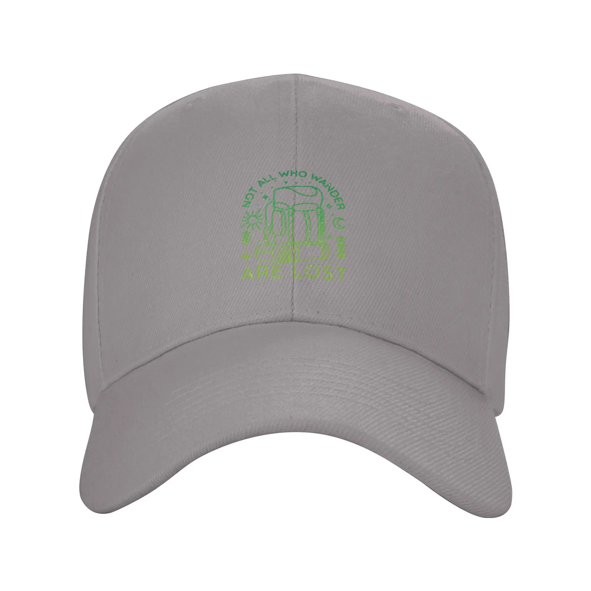 Hot Sale Not All Who Wander Are Lost - Backpacking - Green Gradient Baseball Cap  Minimalist Cap Men  Road Trip Cap Men