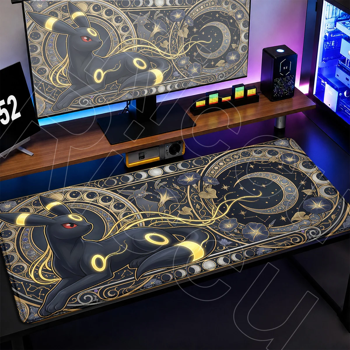Laptop Office Cabinet Mousepad Black Locking Edge Large P-pokemon Umbreon Deskmat Washable Anime Kawaii Computer Keyboard Carpet