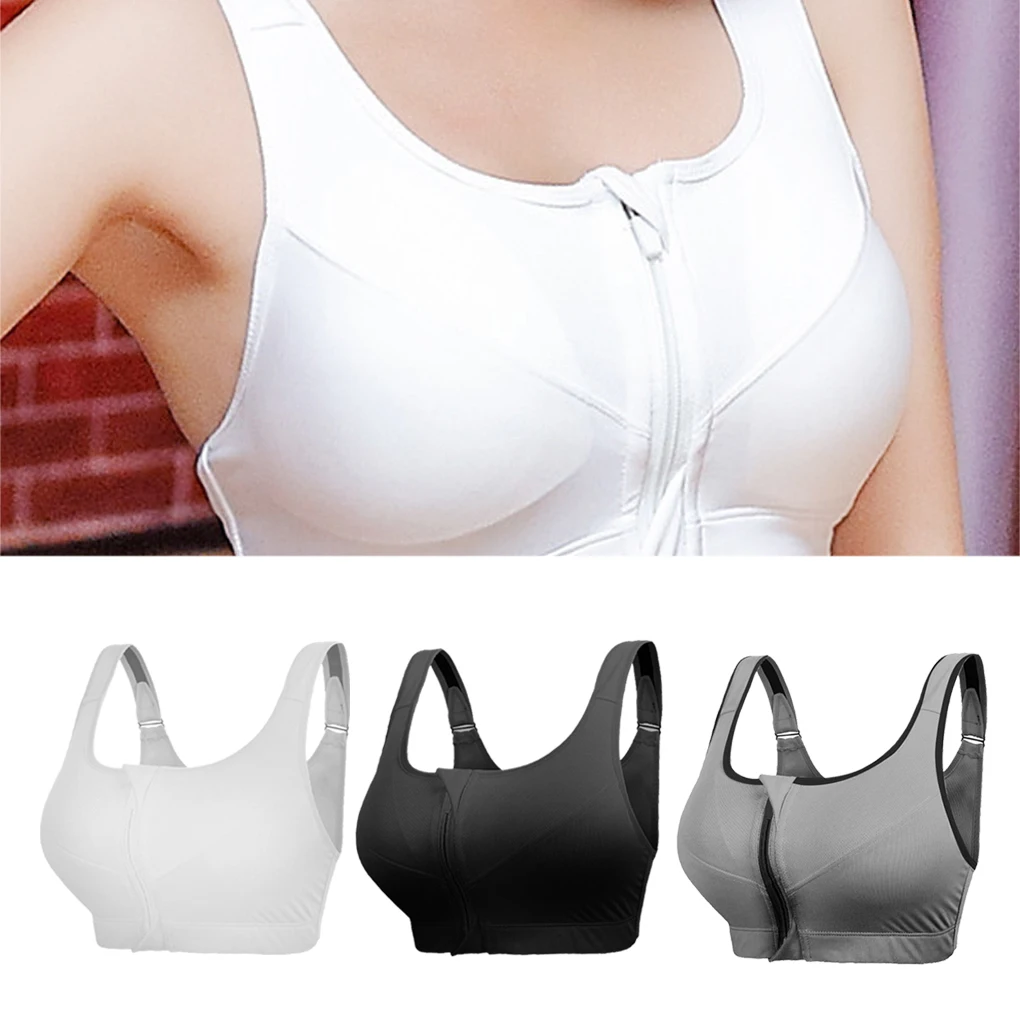 Front Zipper Sports Bra Women Shockproof Lingerie Yoga Running Underwear