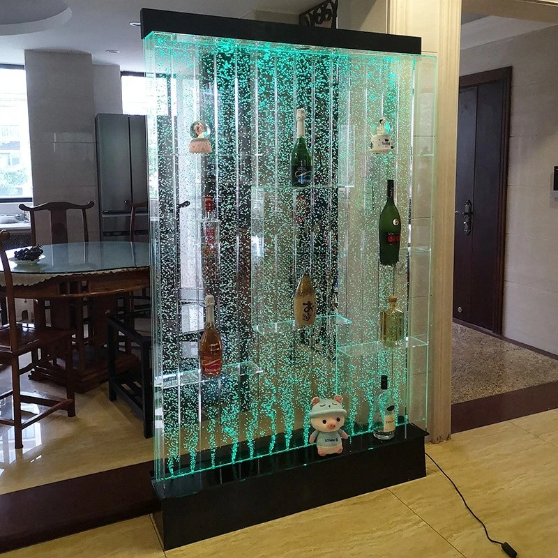 Rideau d'eau mur armoire à vin écran salon aquarium, cloison d'entrée décorative mur d'eau