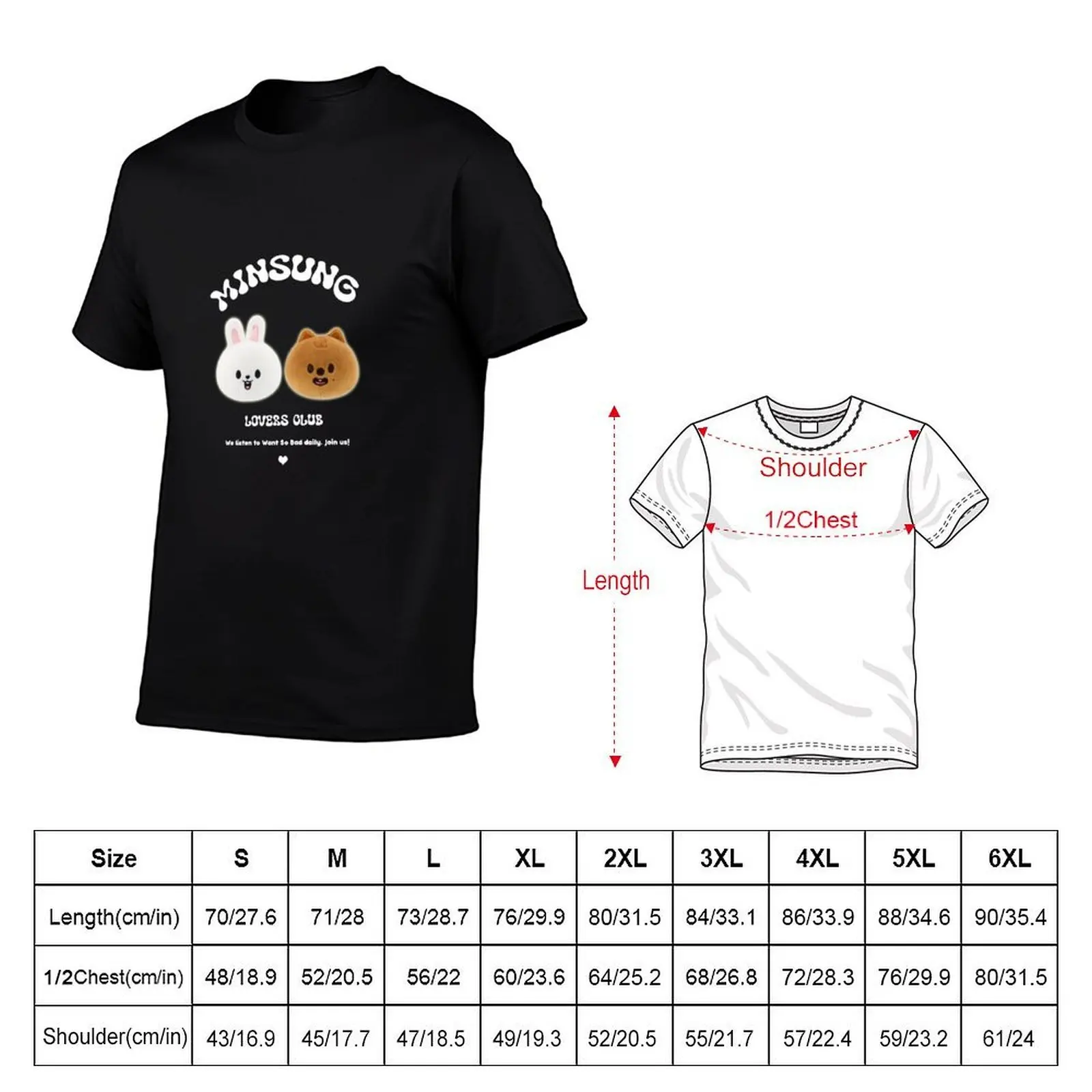 MINSUNG Lovers Club (W Ver.) - SKZ Dorms T-Shirt Soft Touch Basic Cotton T-Shirt