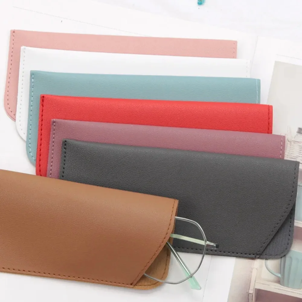 New Soft Glasses Bag PU Leather Eyewear Accessories Eyeglasses Case Holder Simple Sun Glasses Pouch
