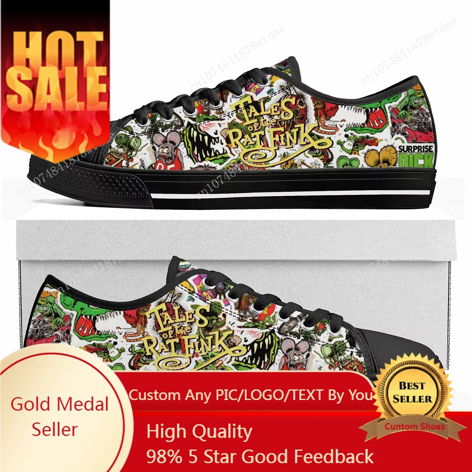 

Tales Of The Rat Fink Low Top Sneakers Womens Mens Teenager High Quality Canvas Sneaker Casual Anime Cartoon Customize Shoes