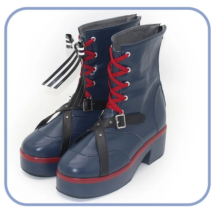 الذكرى السادسة هوشو البحرية تأثيري أحذية أنيمي اكسسوارات Vtuber تأثيري الدعائم بولي أحذية أحذية من الجلد أحذية الهالوين مخصص