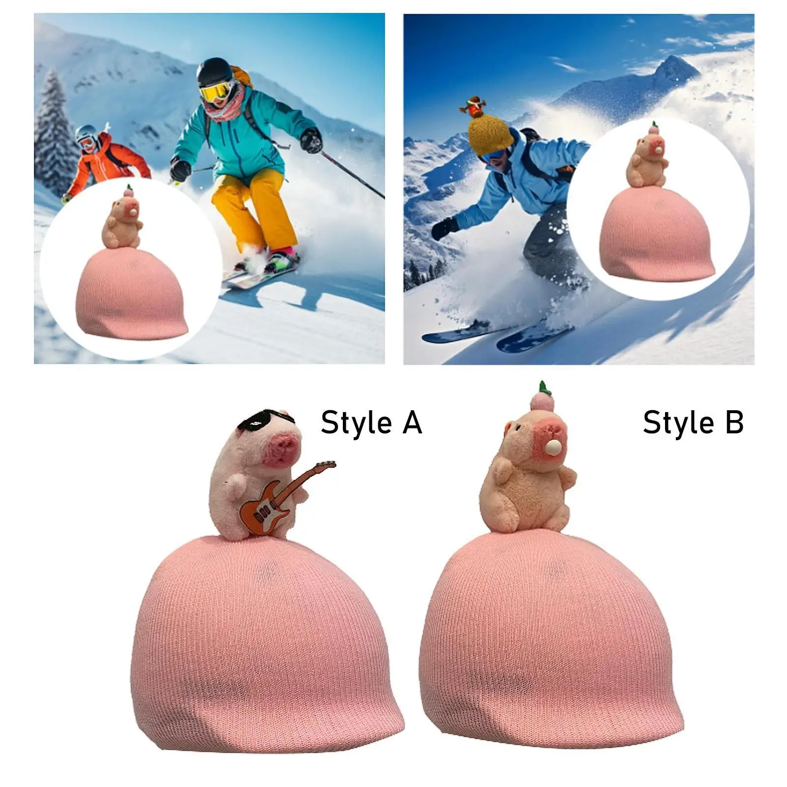 

Ski Helmet Cover Helmet Decoration Pink Animal Shaped Decorative Cute Soft Funny