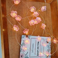 3M 30LEDS Cherry Blossom Fairy String Lights Pink Flower String Lamps Battery Powered For Outdoor Christmas Garland Decoration 6