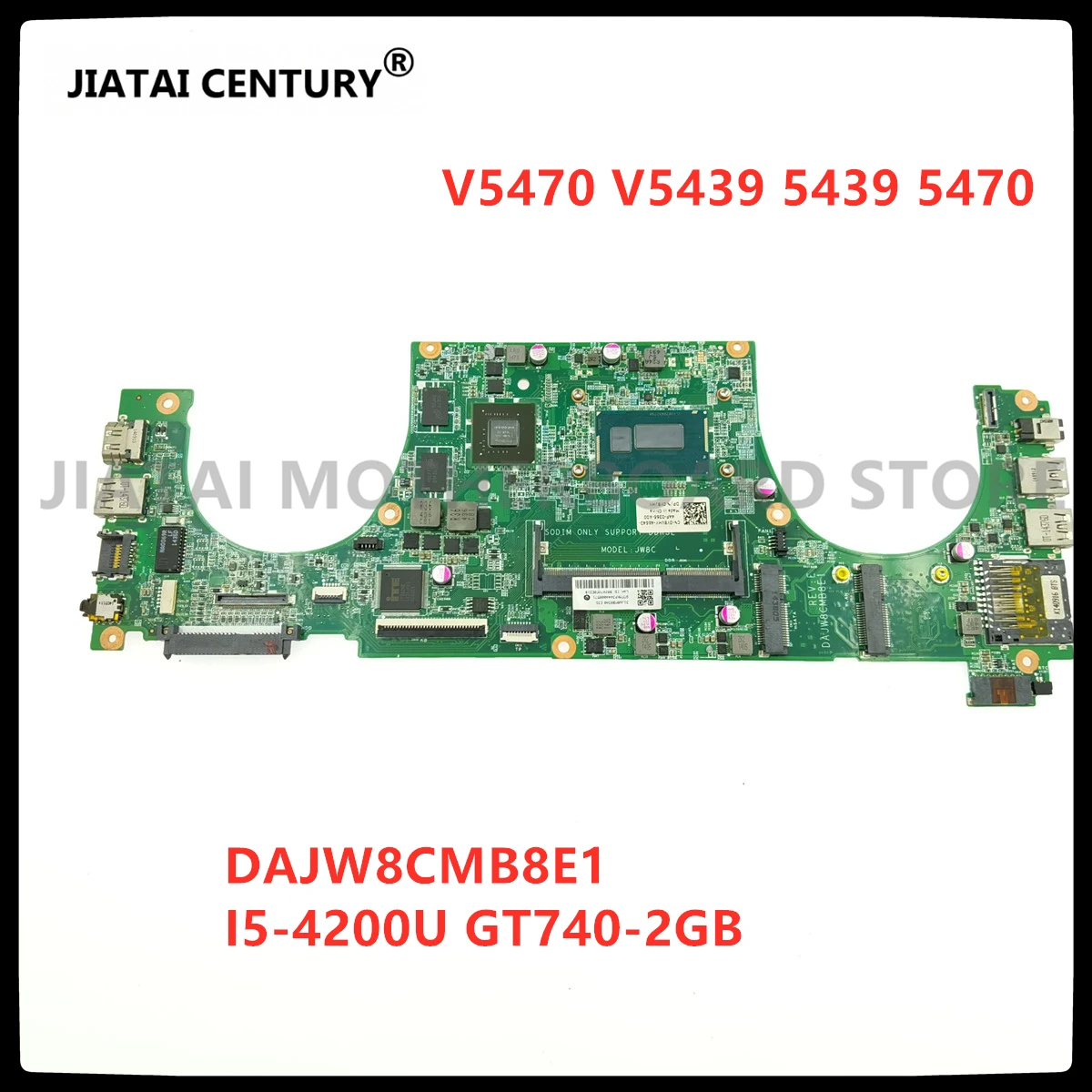 For DELL Vostro 14 5470 5439 P41G Laptop Motherboard  5470 Motherboard DAJW8CMB8E1 REV:E I5-4200U GT740-2GB DDR3 original