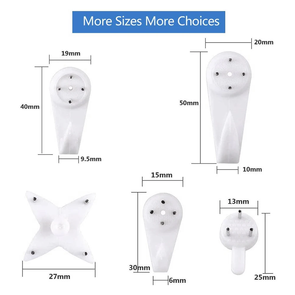 Crochets muraux invisibles sans lueur, vis à clous multifonctions, cintre pour cadre de peinture, 40 pièces