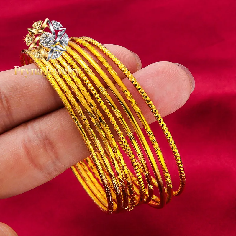 

Pryna Jewelry 24K Gold Closed-Style Slim Bangle | AU999 Pure Gold, unisex design, mirror-polished finish, sleek and versatile