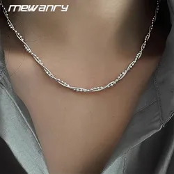 Mewanry Silver Color Entangled Lines Necklace For Women Minimalist Creative New Fashion Clavicle Chain Birthday Jewelry Gifts