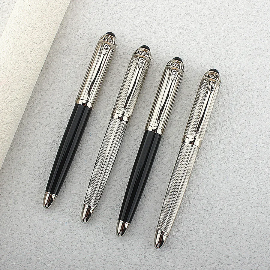 Luxury Metal Silver Classic Twist Metal Black Rollerball Pen