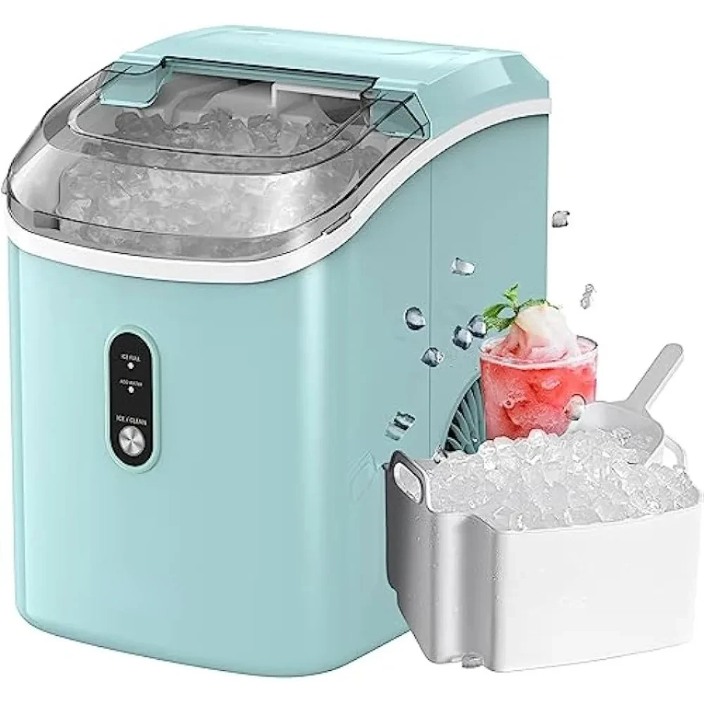 Nugget Countertop Ice Maker, Chewable Pellet Ice Machine with Self-Cleaning Function, 33lbs/24H