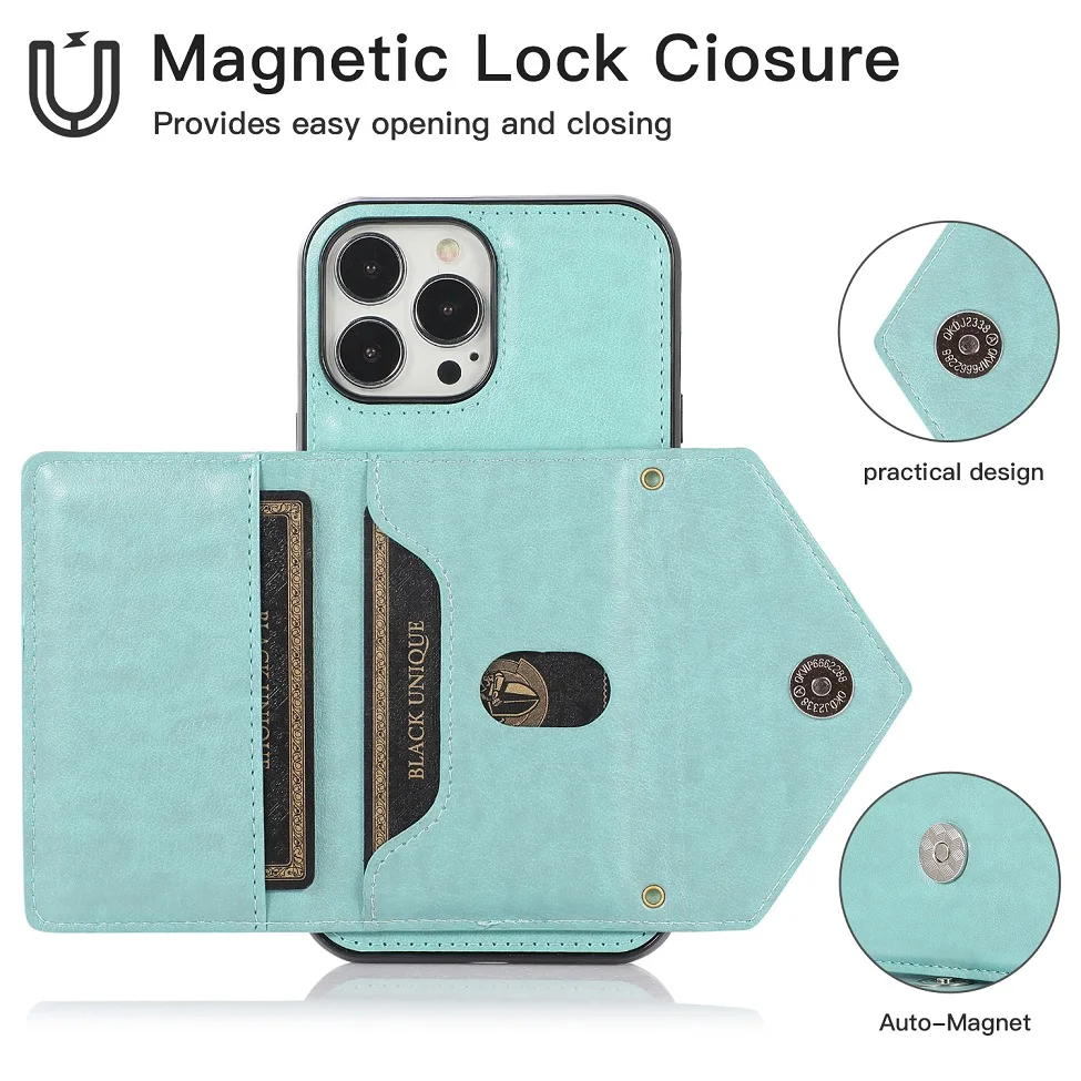 Luxus Leder Brieftasche Karte Slot Fall Für Iphone 16pro 11 12 13 14 15 16 Plus ProMax X Xr Xs Lanyard Strap Halter Telefon Tasche Abdeckung