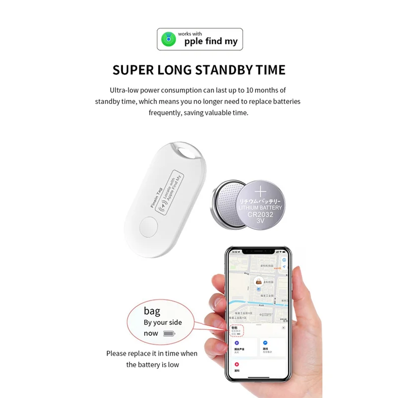 

GPS Tracker Smart Tag Bluetooth Locator Tracking Device Item Finder For Keys Wallet Luggage Pets For IPHONE/IPAD/MAC-Y41A