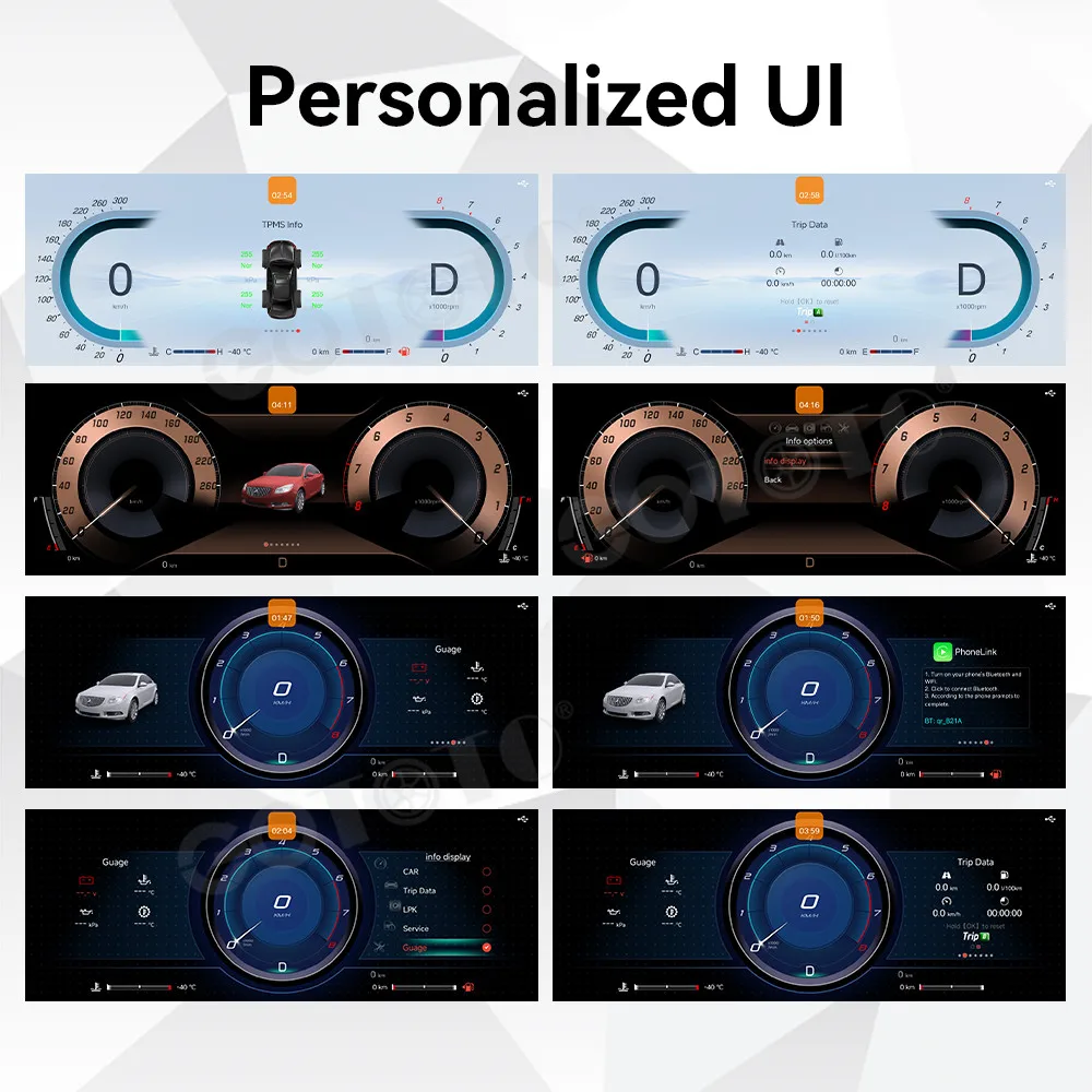 12.3 Inch LCD Instrument Cluster For Buick Regal 2009‑2016 Wireless CarPlay Android Auto Dashboard Display Stereo Head Unit