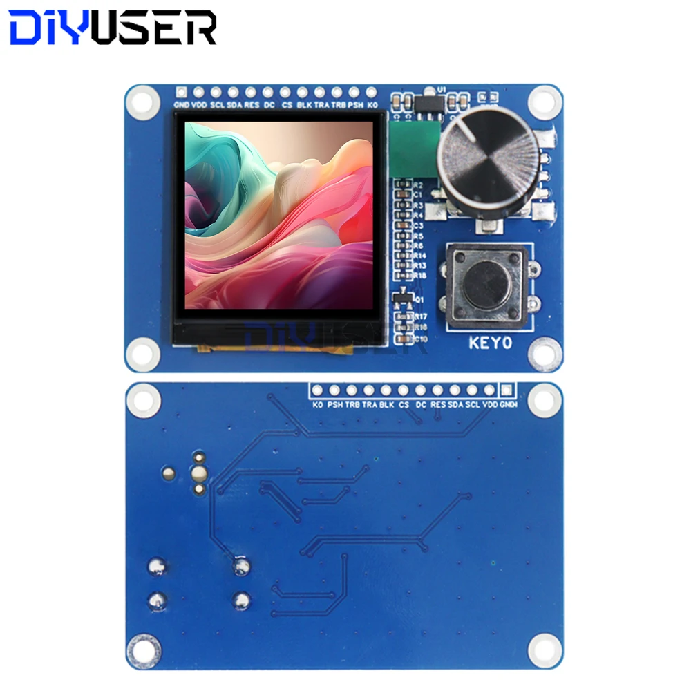 وحدة عرض TFT LCD مقاس 1.54 بوصة مع زر تشفير دوار EC11، واجهة IIC/I2C SPI 240x240 لـ Arduino ESP32 ESP8266 DIY
