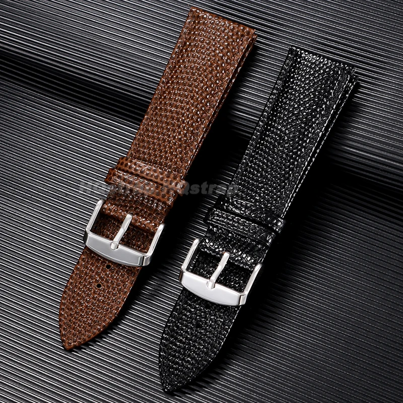 Lizard Pattern Leather Watch Strap 14mm 15mm 16mm 18mm 19mm 20mm 21mm 22mm Durable Reptile Embossed Bracelet Business Style Band