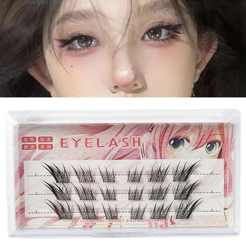 Daily Use Manga Lash Clusters Natural Look Reusable False Eyelashes Fox Eye Anime Lash