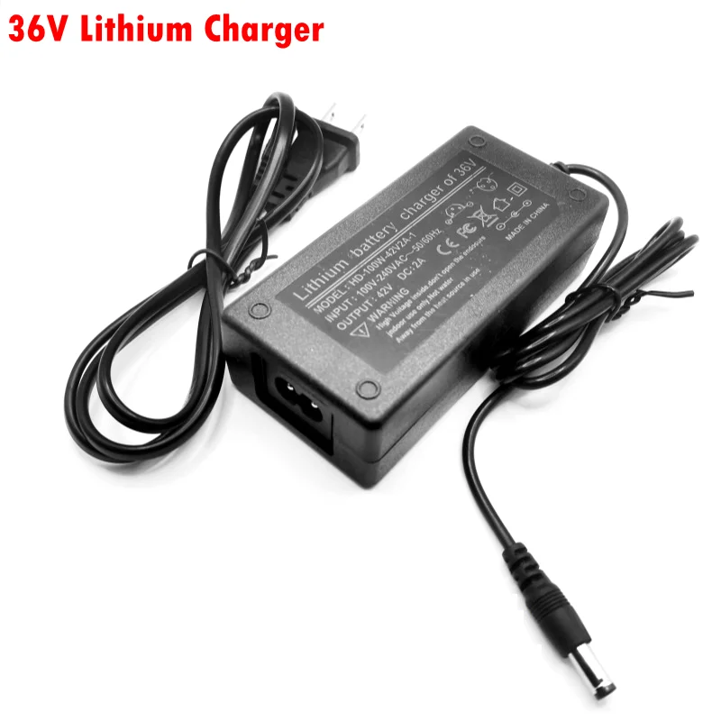 DC 42V 2A Smart Charger DC 5.5X2.1mm For Lithium Battery 36V 10AH 12AH 14AH With EU US Plug 110V 220V