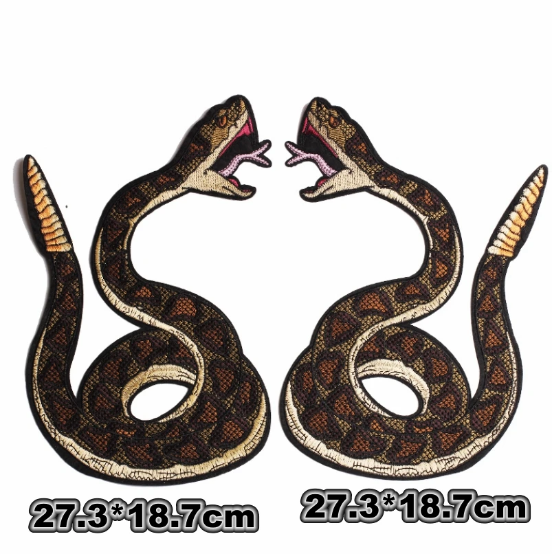 embroidery red snake iron on patch,serpents badges,animals snakes appliques,cartoon patches for clothing PW2272911