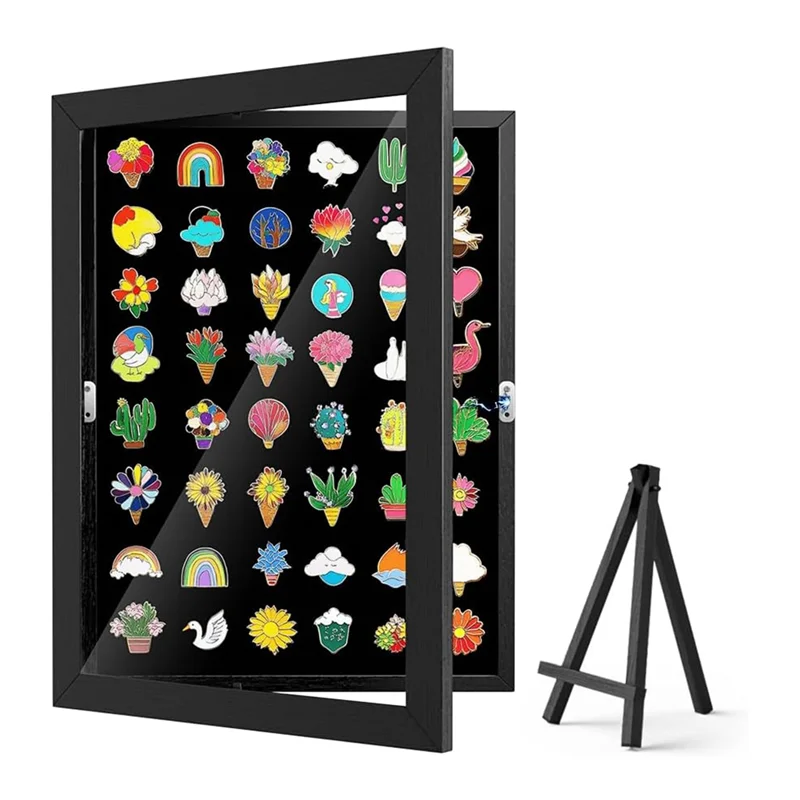 

Enamel Pin Display Frame Pin Collection Shadow Box Brooch Holder For Enthusiast For Wall And Tabletop Display