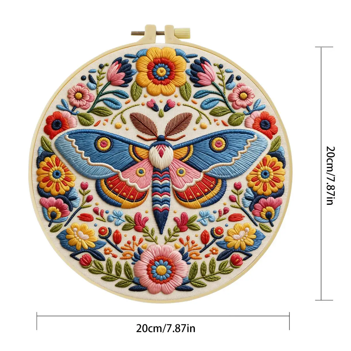 1 Stück 20X20CM/15X15CM 7,87/6,3 Zoll Tier - Schmetterling Stickerei Starter-Kit DIY-Kit DIY Stickerei-Set Handarbeiten – Detail 4