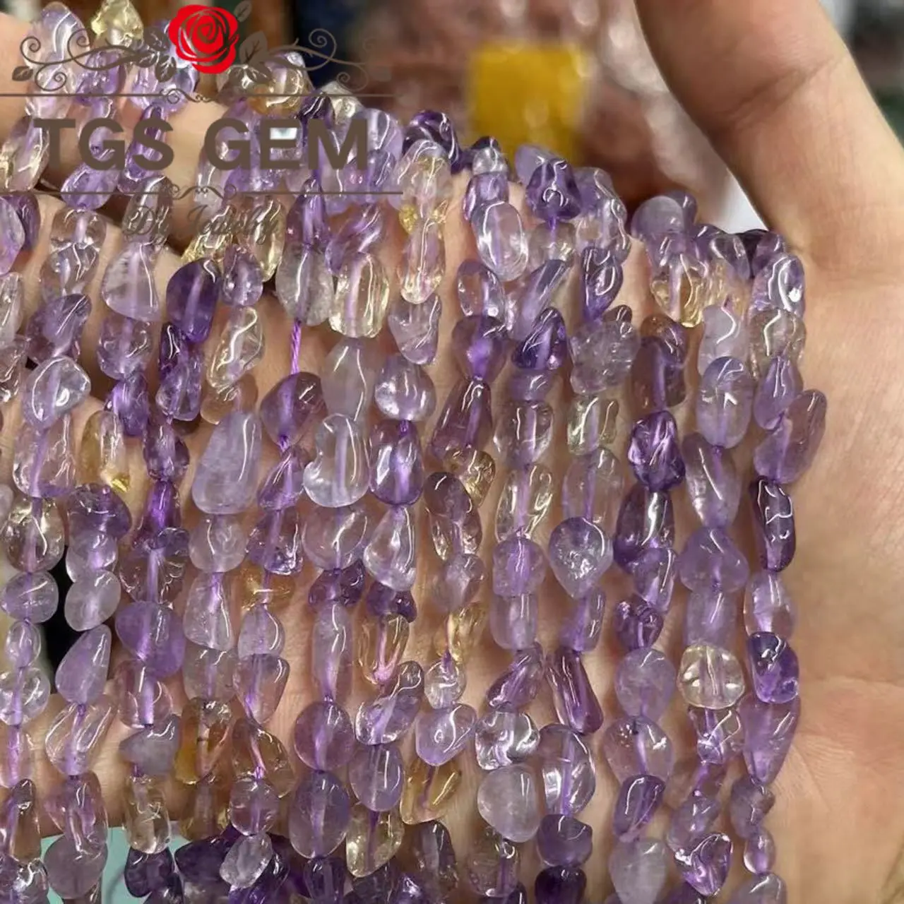 

Factory 6-8mm natural Ametrine small irregular gemstone fragments jewelry beads DIY bracelet necklace accessories