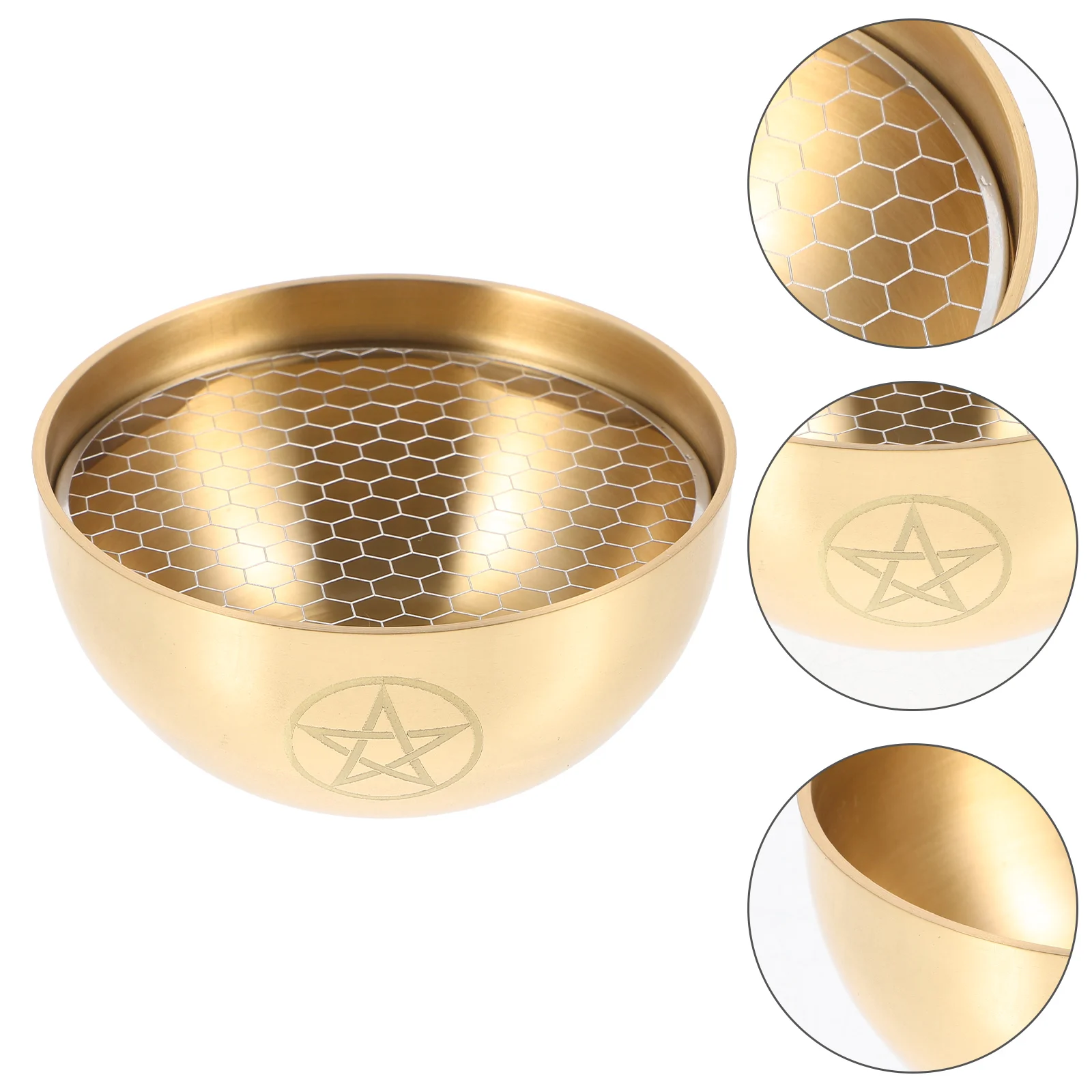 

Aromatherapy Copper Bowl Small Brass Candlestick Praise Decorative Bowls for Home Prayer Hand