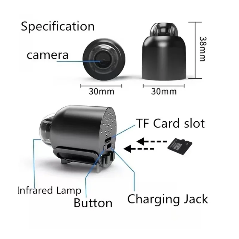 1080P HD Mini Camera Wifi IP Smart Home Indoor Night Vision AI Human Camcorder Audio Video Wireless Security Surveillance Camera view 2