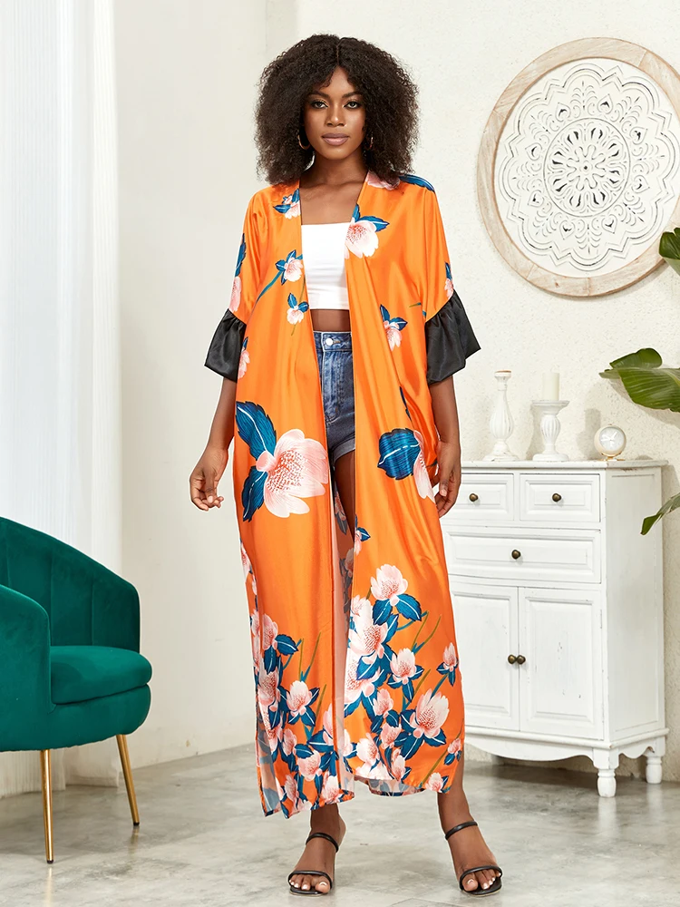 

Plus Size Boho Ethnic Retro Batwing Sleeve Long Flowy Maxi Dress