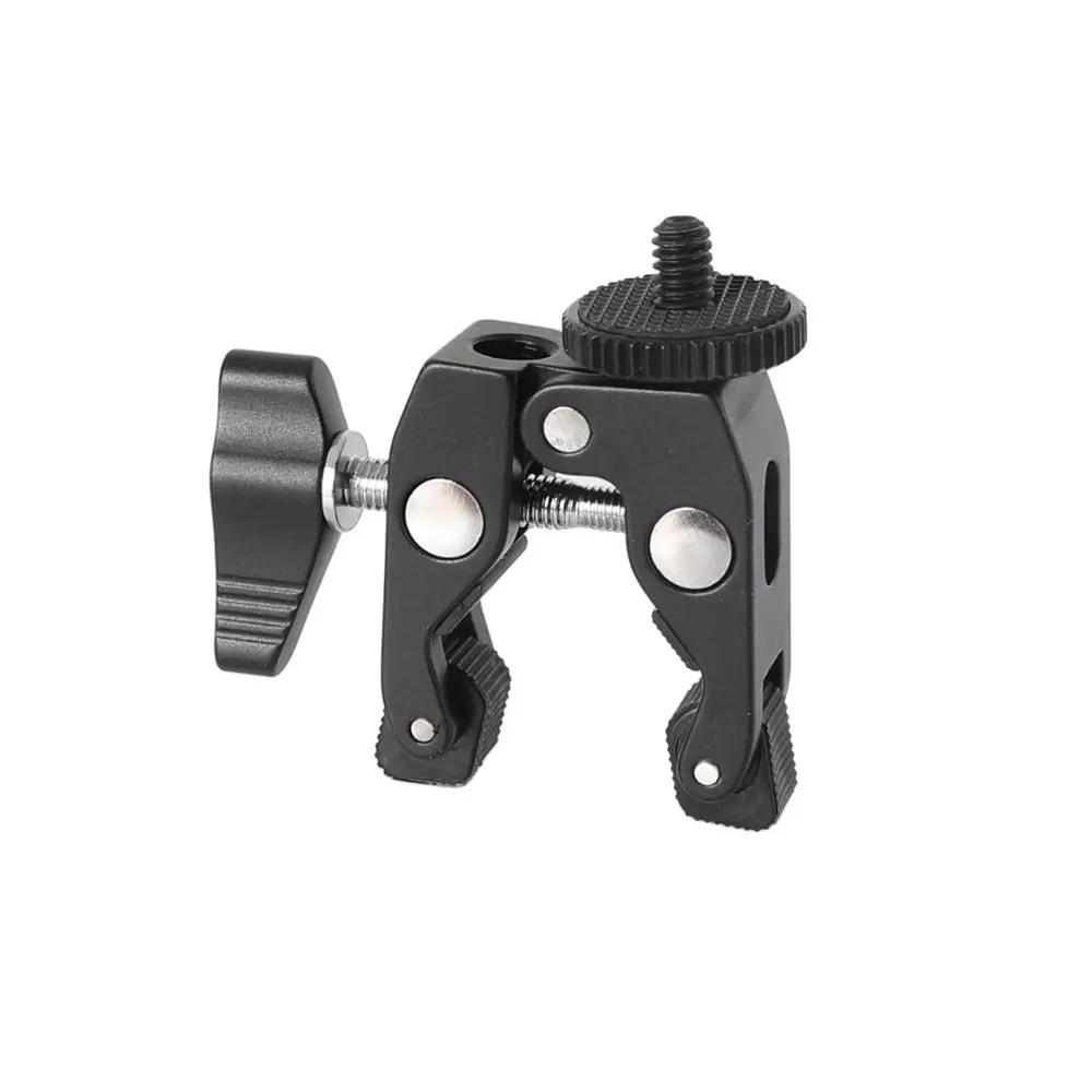 SZRIG Dual Crab Pliers Clip Super Clamp with 1/4 to 1/4 Screw adapter For DSLR Rig LCD Monitor Studio Light Magic Arm Camera