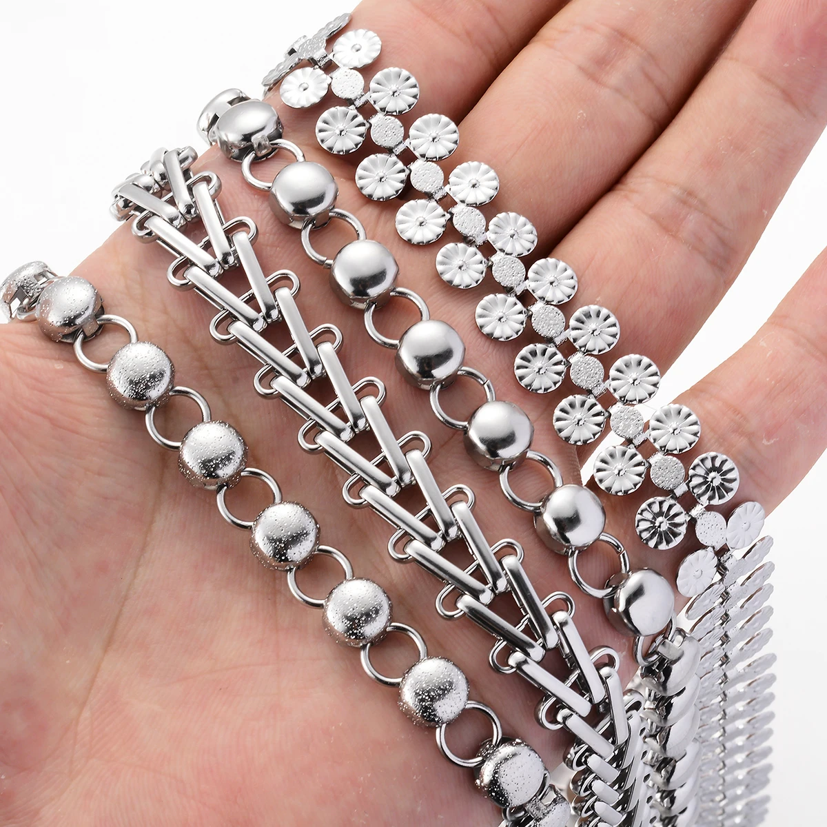 1 Stück Riesige Handgefertigte Edelstahl-Gliederkette für Herren, Halskette, Armband, Schmuck, nicht allergieauslösend – Detail 3