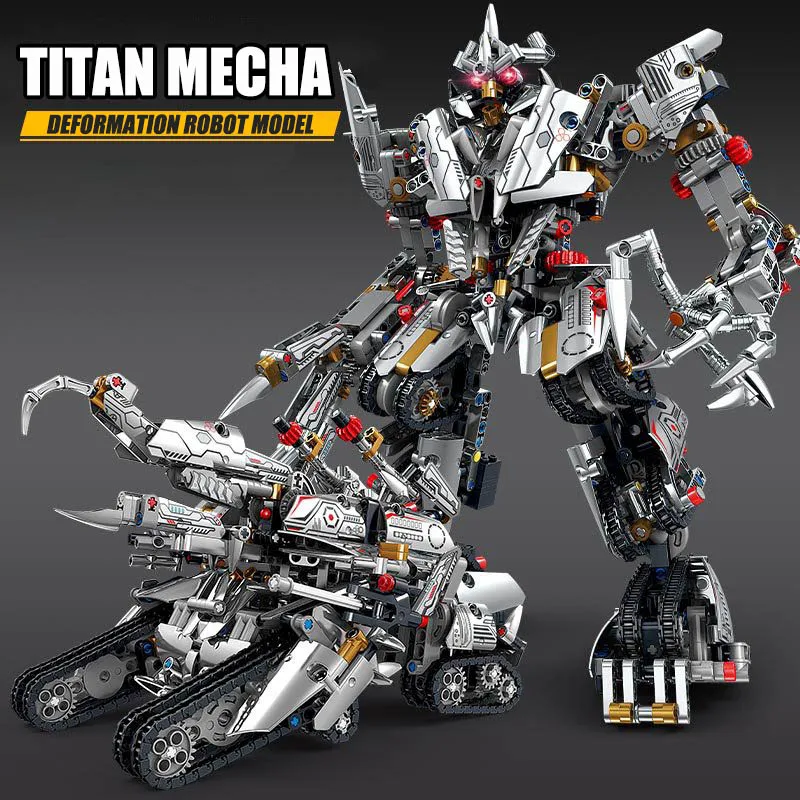 

City 1199pcs 2 In 1 Deformation Mech Warrior Robot Building Blocks DIY Technical Tank War Mecha Bricks Toys For Children Gifts