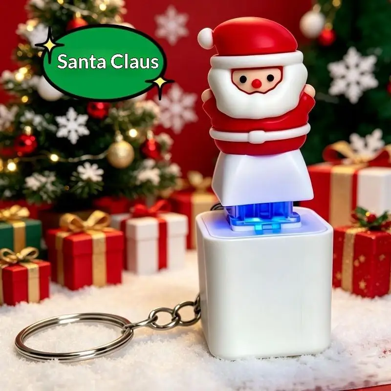 2026 NEW Santa Claus Light Sound Luminous Keychain Christmas Creative Fidget Toy Stress Relief For Xmas Party Gift Decoration