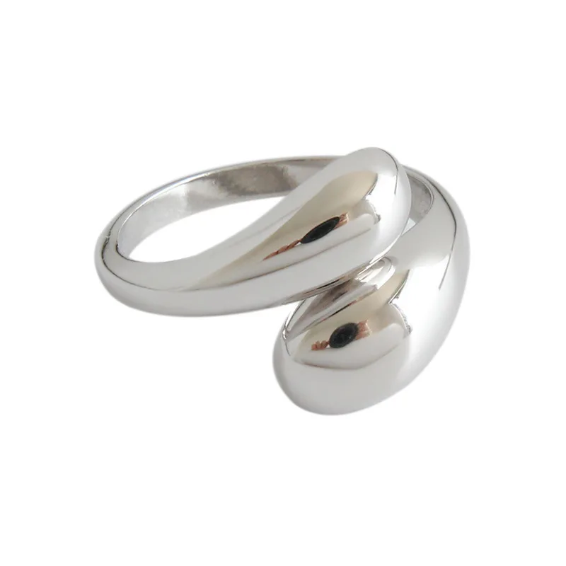 Women's 925 Sterling Silver Open Wide Irregular Ring