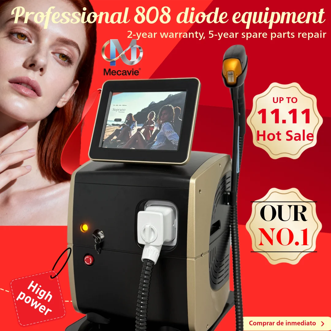 

Professional Diode Ice Titanium Laser Body Hair Removal Machine 4 Waves 755 808 940 1064nm Face Hair Remove for Salon Epilator