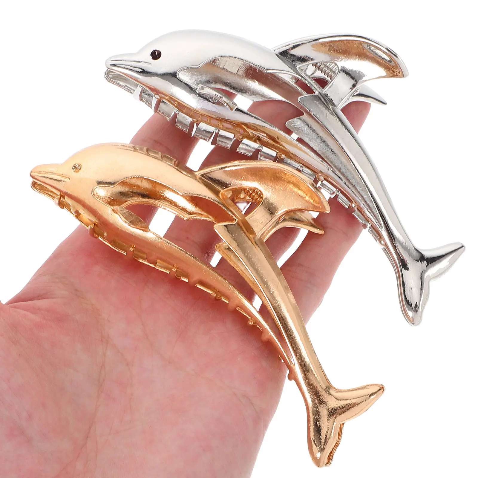 

2Pcs Dolphin Hair Jaw Clips Large Claw Clamps for Women Firm Hold Hair Accessories for Ceremony Birthday Event