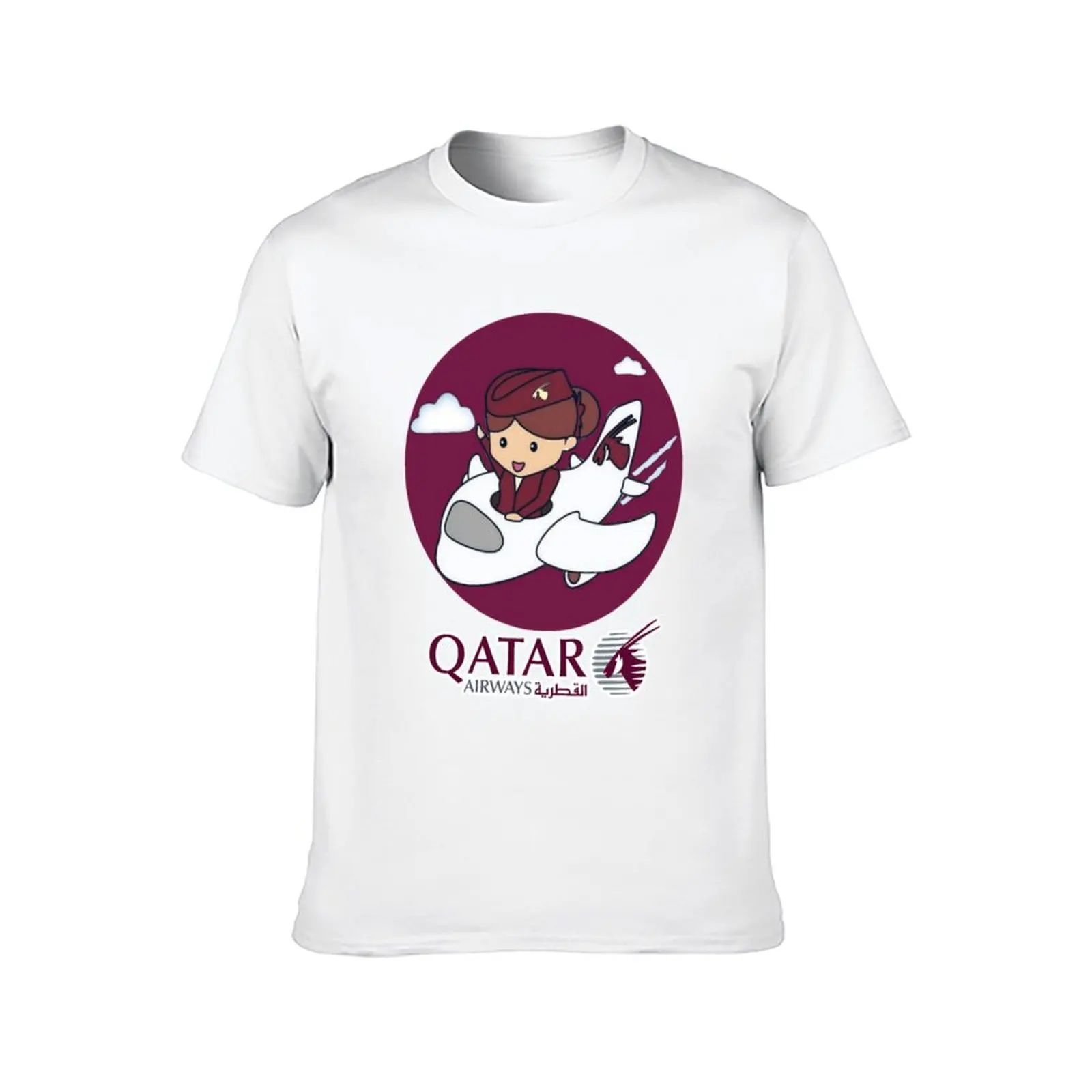 تي شيرت الخطوط الجوية القطري تي شيرت قطني أسود عادي للرجال حزمة تي شيرت للرجل 100 بالمائة قطن تي شيرت #2