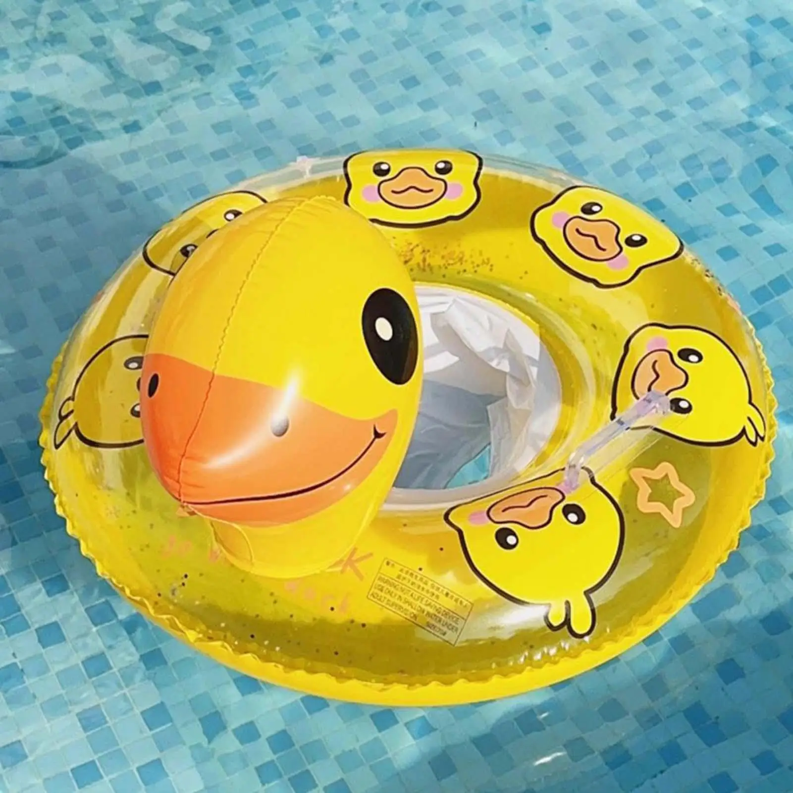 Anillos de piscina para niños flotadores de piscina juguetes acuáticos para niños anillos de natación con forma de pato amarillo con mango juguetes al aire libre para verano
