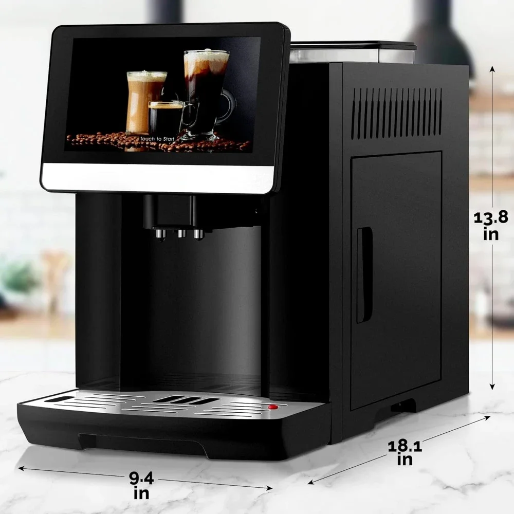 Fully Automatic Espresso Machine, 19 Customizable Coffee Options, Auto-Cleaning for Easy Maintenance, Portable Coffee Maker