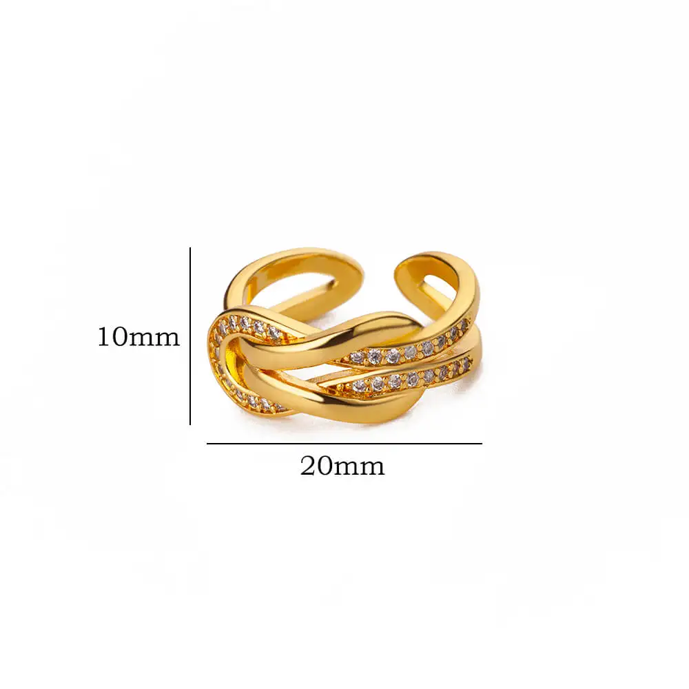 Fashion Zircon Infinity Symbol Rings For Women Gold Color Stainless Steel Adjustable Geometric Ring Wedding Jewelry Gift Femme