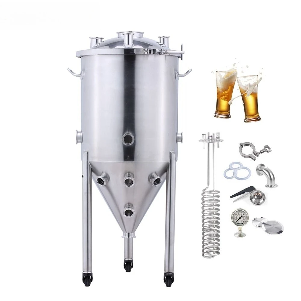 304 Stainless Steel Pressurized Conical Fermenter 30L 55L 75L Home Beer Wine Brewing Fermentation Tank Equipment