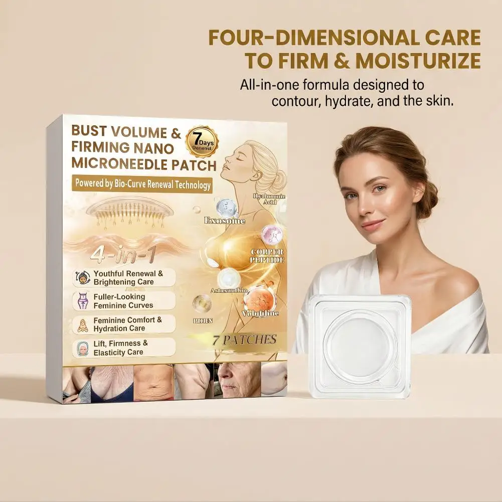 Nano Microneedle Patch Bust Firming 7pcs Tocopherol Ginger Root Oil Deep Hydration Brightening Daily Use